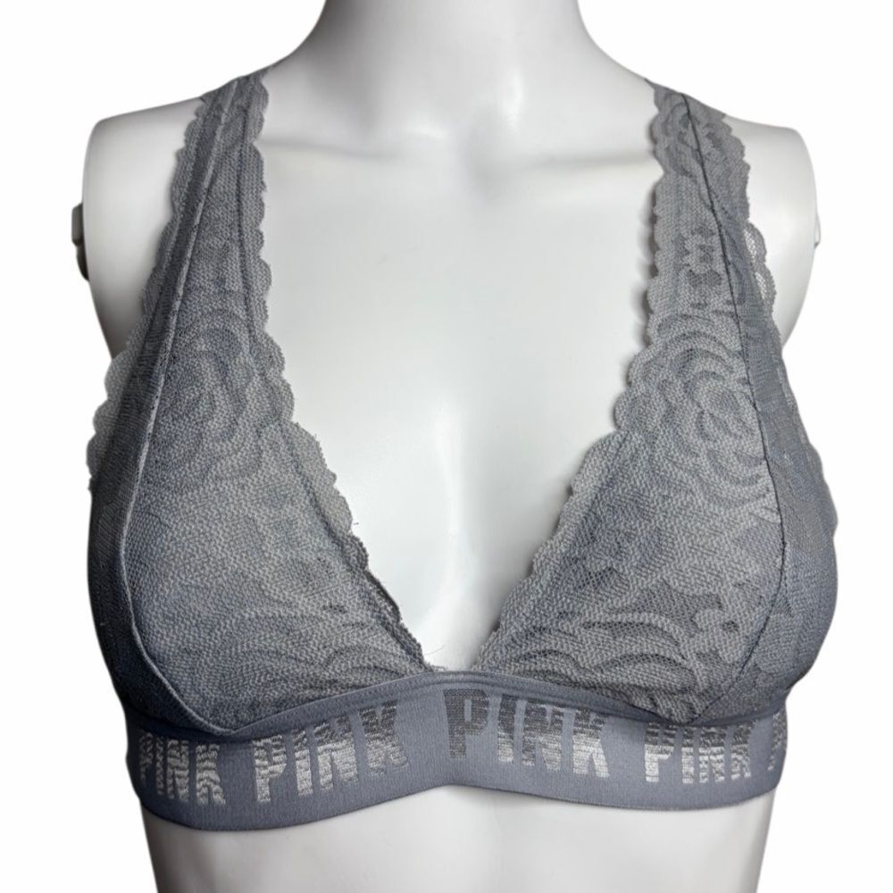 Victoria's Secret PINK Gray Lace Bralette Size Small